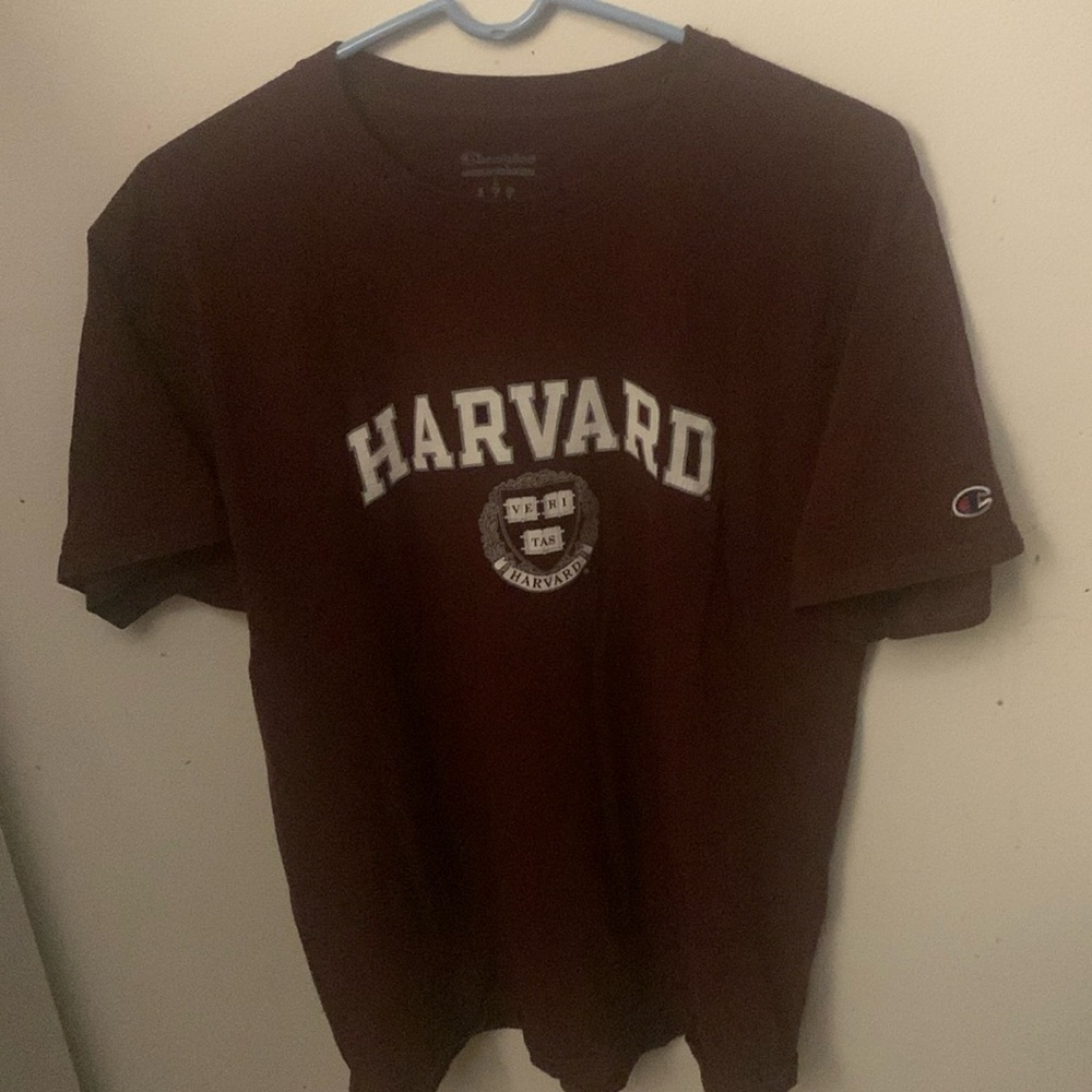 Awesome Champion Unisex Harvard University Burgundy Crewneck Tshirt SZ L W M Men